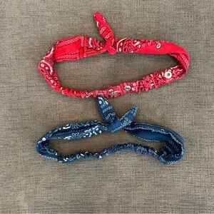 Blue and Red bandana headbands